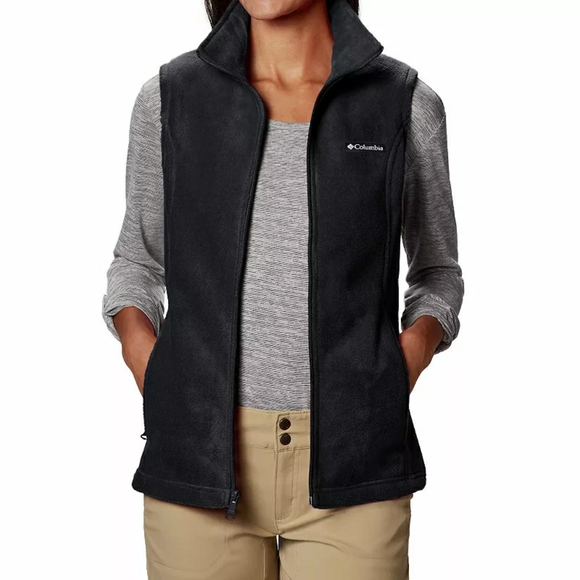 Columbia Womens Benton Springs Black Full Zip Fleece Vest 2X - Picture 2 of 12